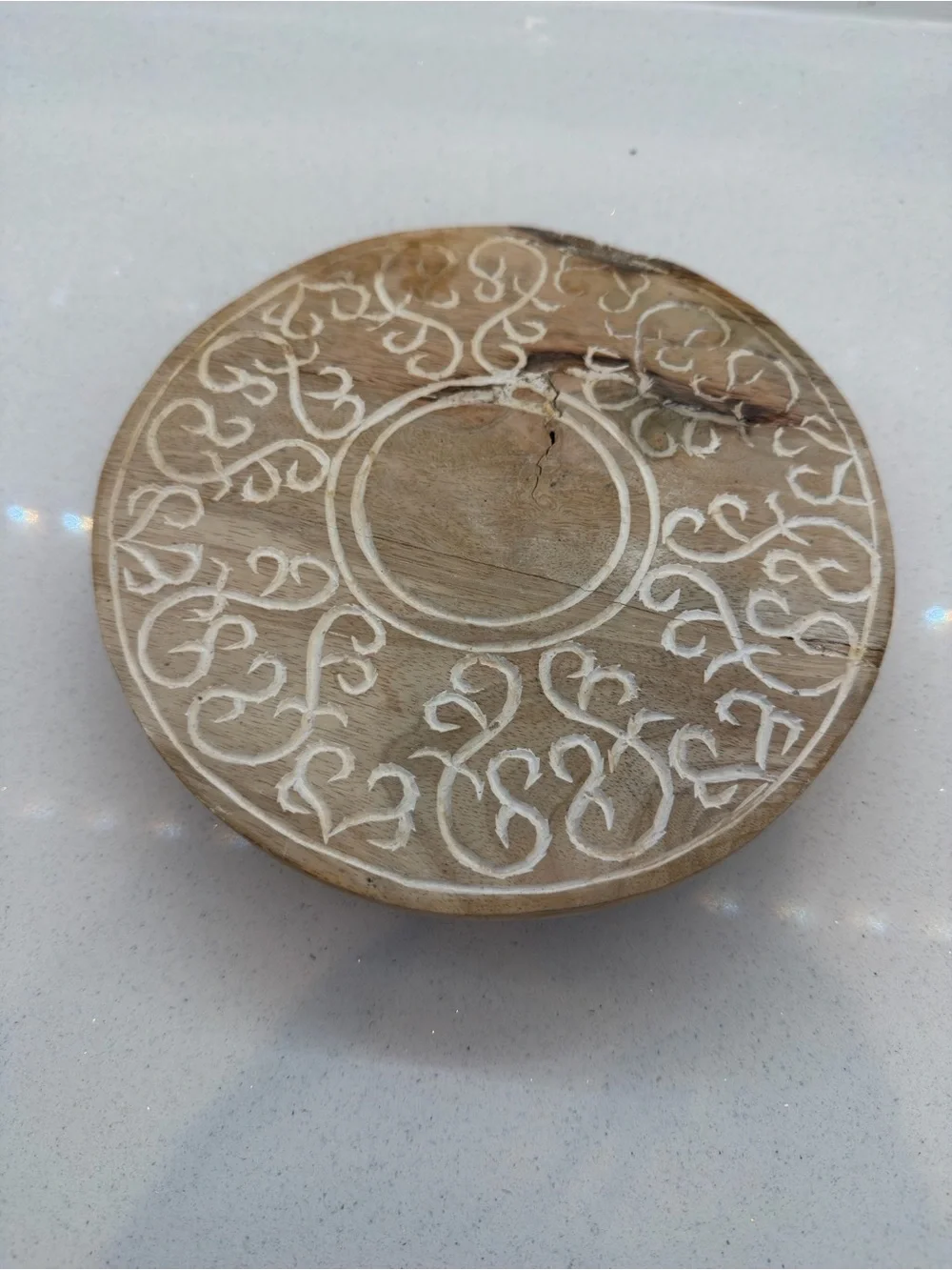 Handmade Carved Wooden Wall Decor in Natural Brown
